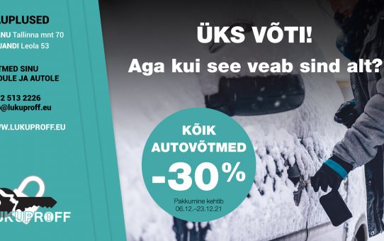 Kuidas avad autouksed kui võti on autos sees? Soeta auto varuvõti aegsasti!